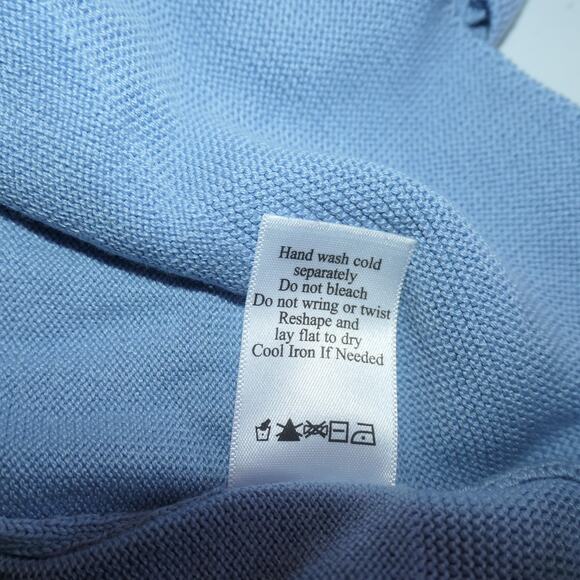 Coldwater Creek Cardigan Sweater Twin Set Womens 1X Blue Silk Cotton Knit Tank - Picture 16 of 16